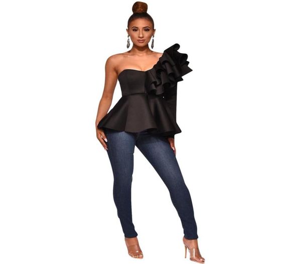 new women one shoulder ruffles vintage black shirts party club classic blouses women elegant black white shirts clothes7232821
new women one shoulder ruffles vintage black shirts party club classic blouses women elegant black white shirts clothes7232821