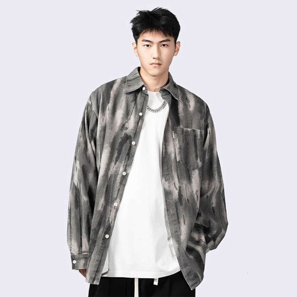 china-chic design men's long sleeve shirt loose oversize autumn new cotton high street gradual tie dye shirt, White;black
china-chic design men's long sleeve shirt loose oversize autumn new cotton high street gradual tie dye shirt, White;black