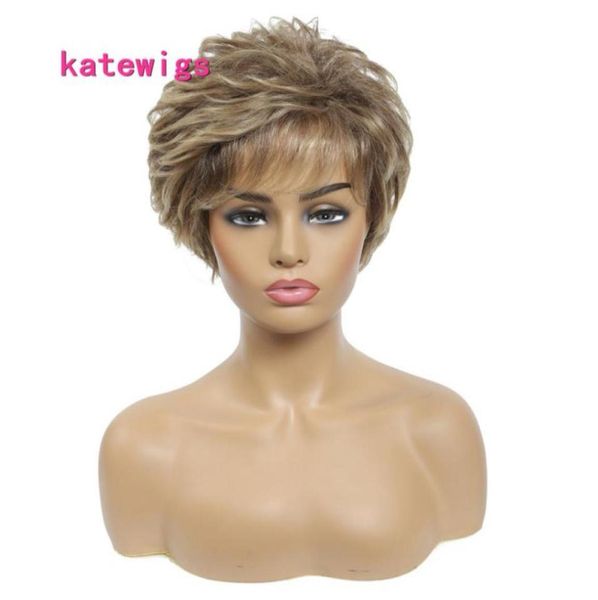 synthetic short wig brown mix blonde color curly full with bangs wigs for women21947926031700, Black
synthetic short wig brown mix blonde color curly full with bangs wigs for women21947926031700, Black