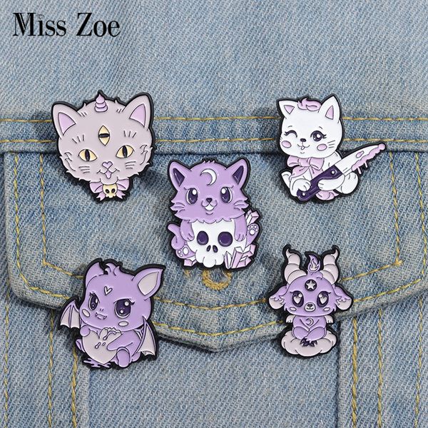 cute but creepy enamel pins custom skeleton cat bat satan brooches lapel badges punk gothic animal jewelry gift for friends, Gray
cute but creepy enamel pins custom skeleton cat bat satan brooches lapel badges punk gothic animal jewelry gift for friends, Gray