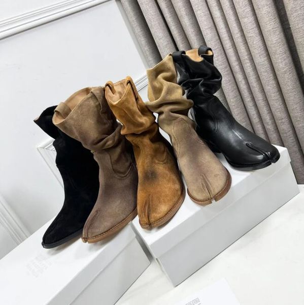 tabi western boot split toe lamb leather pointed chunky block heels fashion booties women luxury designer dress party shoes factory footwear, Black
tabi western boot split toe lamb leather pointed chunky block heels fashion booties women luxury designer dress party shoes factory footwear, Black