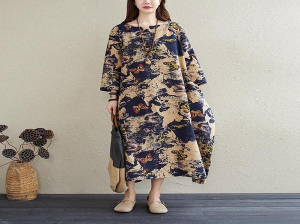 spring summer vintage printed dresses women cotton linen loose oneck collar calflength chinese style clothes casual3173711, Black;gray
spring summer vintage printed dresses women cotton linen loose oneck collar calflength chinese style clothes casual3173711, Black;gray