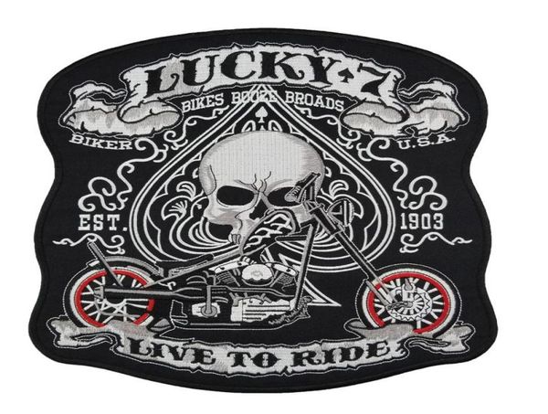 whole custom 105 inches huge embroidery biker patches for jacket back mc surport punk lucky 79572248, Black 
whole custom 105 inches huge embroidery biker patches for jacket back mc surport punk lucky 79572248, Black