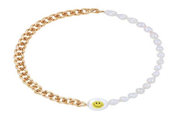 female neck punk miami stainless steel chain cuban choker geometric yellow face baroque freshwater pearl necklace h2204265573158, Silver
female neck punk miami stainless steel chain cuban choker geometric yellow face baroque freshwater pearl necklace h2204265573158, Silver