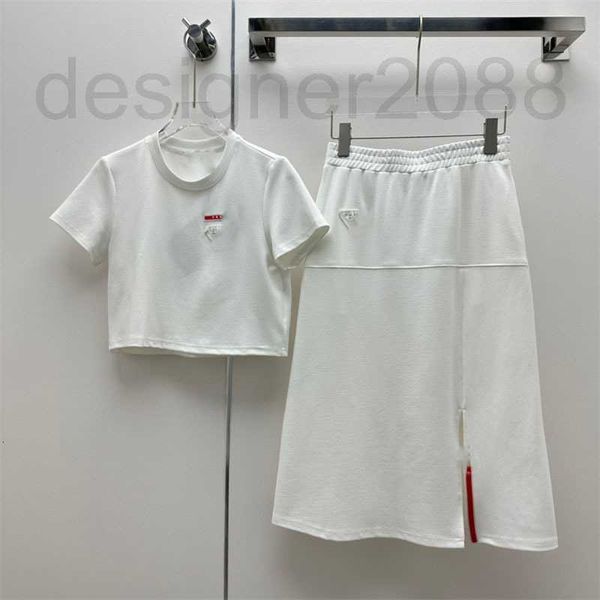 two piece dress designer 23 summer new combines stylish and classic triangular red tape embellishments with a fairy set ayso, White
two piece dress designer 23 summer new combines stylish and classic triangular red tape embellishments with a fairy set ayso, White