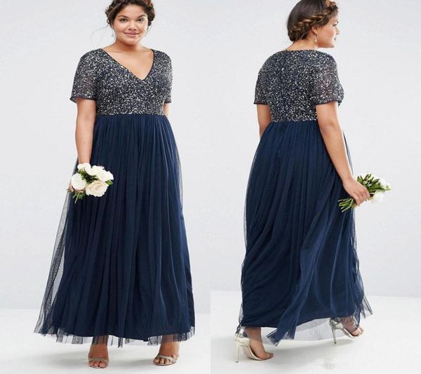 2018 sequins plus size formal prom dresses v neck short sleeve ankle length evening gowns dark navy party dress3544764, Black
2018 sequins plus size formal prom dresses v neck short sleeve ankle length evening gowns dark navy party dress3544764, Black