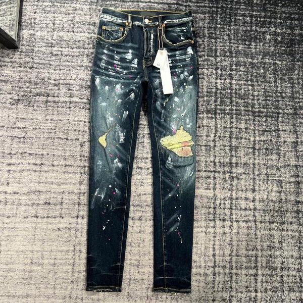 purple jeans trendy men's jeans mens dark blue slim fit pants splash-ink embroidered patch pants
purple jeans trendy men's jeans mens dark blue slim fit pants splash-ink embroidered patch pants