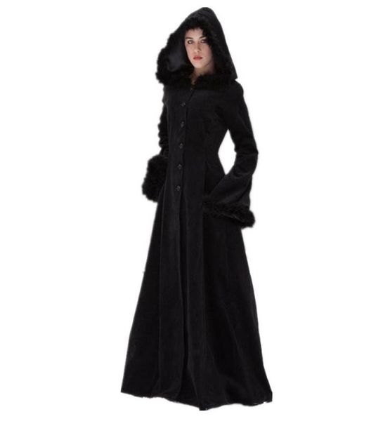 women039s wool blends women autumn winter vintage coat steampunk floor length hooded medieval warm fur trim maxi gothic witch8499430, Black
women039s wool blends women autumn winter vintage coat steampunk floor length hooded medieval warm fur trim maxi gothic witch8499430, Black
