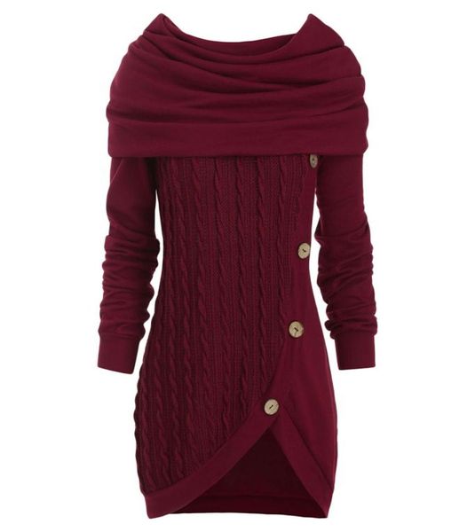 women autumn cowl neck cable knit tunic knitwear button hooded sweater ladies long daily pullovers3009166, White;black
women autumn cowl neck cable knit tunic knitwear button hooded sweater ladies long daily pullovers3009166, White;black
