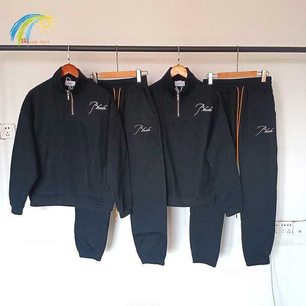 classic embroidery rhude half zipper sweatshirts men women 1 1 brushed black pullovers streetwear rhude coat with tags
classic embroidery rhude half zipper sweatshirts men women 1 1 brushed black pullovers streetwear rhude coat with tags