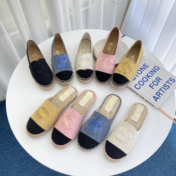 2023 women's raffia espadrilles brands sandals interlocking c mules raw linen canvas tweed leather cap-toe flats woven runway slides de, Black
2023 women's raffia espadrilles brands sandals interlocking c mules raw linen canvas tweed leather cap-toe flats woven runway slides de, Black
