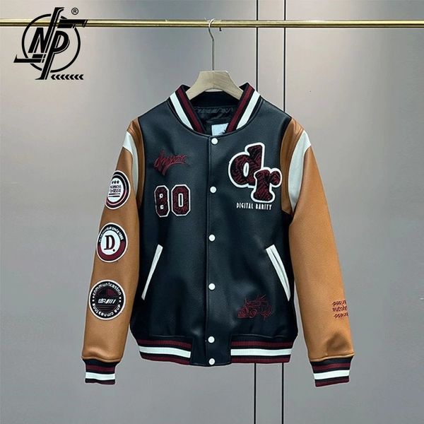 mens jackets autumn winter american vintage faux leather jacket men long sleeves letter flocking insect patchwork street pilot outwear male, Black;brown
mens jackets autumn winter american vintage faux leather jacket men long sleeves letter flocking insect patchwork street pilot outwear male, Black;brown