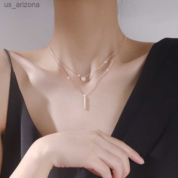 silver square flash diamond round double necklace women clavicle chain fine jewelry party wedding accessories l230620
silver square flash diamond round double necklace women clavicle chain fine jewelry party wedding accessories l230620