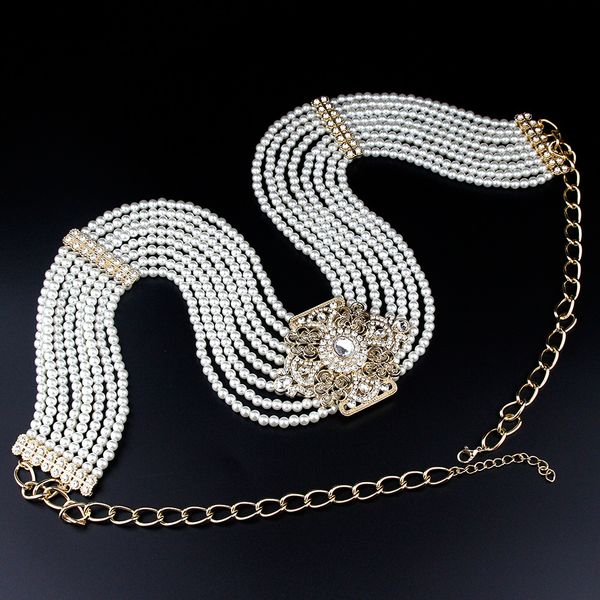 belly chains sunspicems women beaded waist belt chain pearl caftan belt gold color flower buckle adjustable length wedding dress jewelry 230, Silver
belly chains sunspicems women beaded waist belt chain pearl caftan belt gold color flower buckle adjustable length wedding dress jewelry 230, Silver