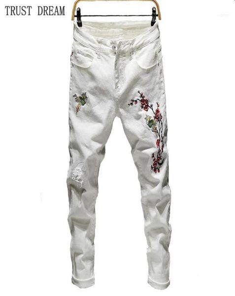men039s jeans 2021 european designed men embroidery slim white ripped denim pencil pant man streetwear club personal cool trous7562209, Blue
men039s jeans 2021 european designed men embroidery slim white ripped denim pencil pant man streetwear club personal cool trous7562209, Blue