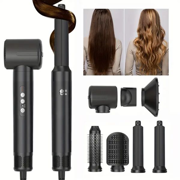 7-in-1 multifunctional air brush set with high speed brushless motor - hair dryer, curler, straightener, comb, and blower - 11000 rpm - prof, Black
7-in-1 multifunctional air brush set with high speed brushless motor - hair dryer, curler, straightener, comb, and blower - 11000 rpm - prof, Black