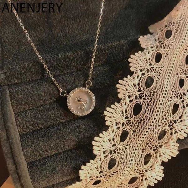 anenjery silver color zircon round shell rose flower necklaces for women light luxury retro clavicle chain jewelry l230620
anenjery silver color zircon round shell rose flower necklaces for women light luxury retro clavicle chain jewelry l230620