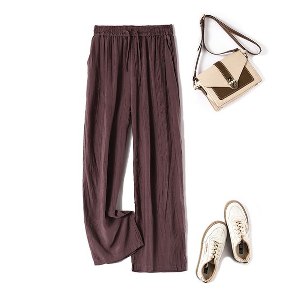 women's pants s purple solid casual folds elastic high waist lace up wideleg loose korean fashion full length for women 230808, Black;white
women's pants s purple solid casual folds elastic high waist lace up wideleg loose korean fashion full length for women 230808, Black;white