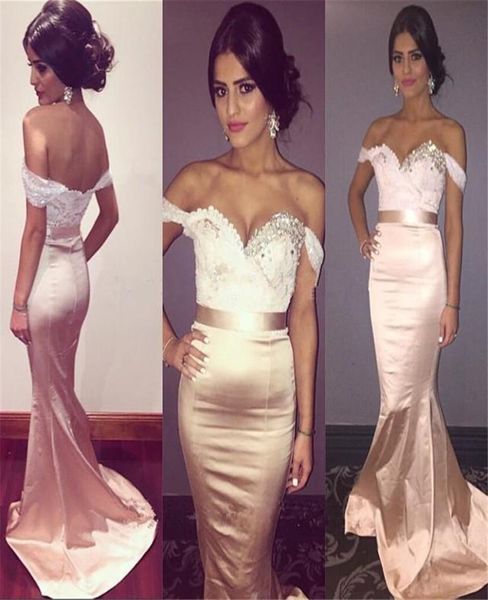 off the shoulder lace satin mermaid bridesmaid dresses 2019 long crystals prom gowns sweep train formal evening dresses for 4223336, White;pink
off the shoulder lace satin mermaid bridesmaid dresses 2019 long crystals prom gowns sweep train formal evening dresses for 4223336, White;pink