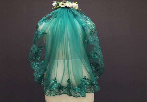 new arrival one layer sequins lace green tulle metal comb short bridal veil wedding accessories 703888145625457630, Black
new arrival one layer sequins lace green tulle metal comb short bridal veil wedding accessories 703888145625457630, Black