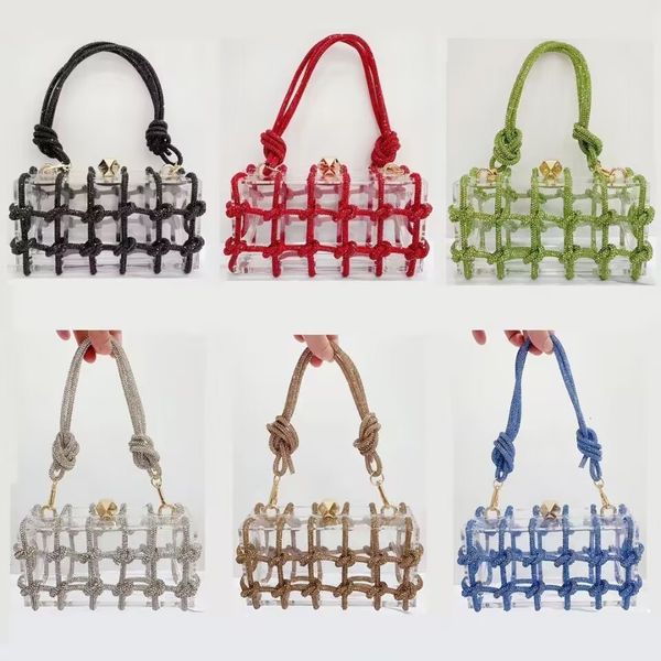 evening bags crystal-embellished rope acrylic clutch rhinestones evening shoulder bag crystal women luxury clear party wedding knot bag 2308
evening bags crystal-embellished rope acrylic clutch rhinestones evening shoulder bag crystal women luxury clear party wedding knot bag 2308