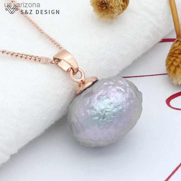 s z design elegant trendy colorful imitation bread pearl pendant necklace for women wedding fashion 585 rose gold jewelry l230620, Silver
s z design elegant trendy colorful imitation bread pearl pendant necklace for women wedding fashion 585 rose gold jewelry l230620, Silver
