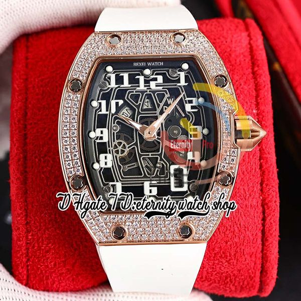 zyf 67-01 automatic mechanical mens watch rose gold steel paved diamonds case skeleton dial number markers white rubber strap 2023 eternity, Slivery;brown
zyf 67-01 automatic mechanical mens watch rose gold steel paved diamonds case skeleton dial number markers white rubber strap 2023 eternity, Slivery;brown