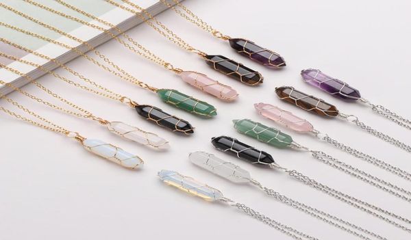 hexagonal cylindrical crystal necklace natural stone pendant wire wrap necklace for women men fashion jewelry1764221, Silver
hexagonal cylindrical crystal necklace natural stone pendant wire wrap necklace for women men fashion jewelry1764221, Silver