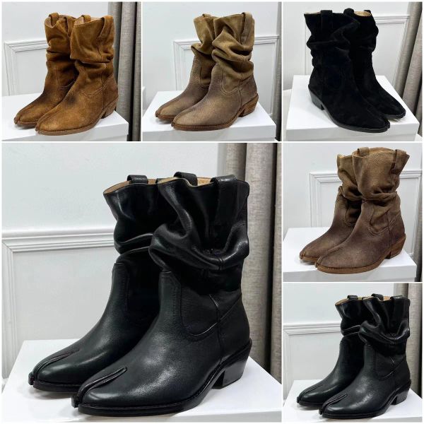 tabi western cowboy boots luxury designer women autumn and winter styles calf leather high mercerized suede mm6 fashion leather spike boots, Black
tabi western cowboy boots luxury designer women autumn and winter styles calf leather high mercerized suede mm6 fashion leather spike boots, Black