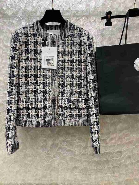 women's jackets designer 23 pre autumn new french celebrity style fashionable black and white contrast thick tweed round neck short coa, Black;brown
women's jackets designer 23 pre autumn new french celebrity style fashionable black and white contrast thick tweed round neck short coa, Black;brown
