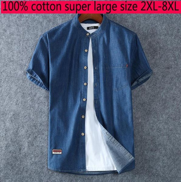 new arrival fashion super large denim men short sleeve summer loose clothing casual shirts mens plus size xl3xl4xl5xl6xl7xl8xl c14928001, White;black
new arrival fashion super large denim men short sleeve summer loose clothing casual shirts mens plus size xl3xl4xl5xl6xl7xl8xl c14928001, White;black