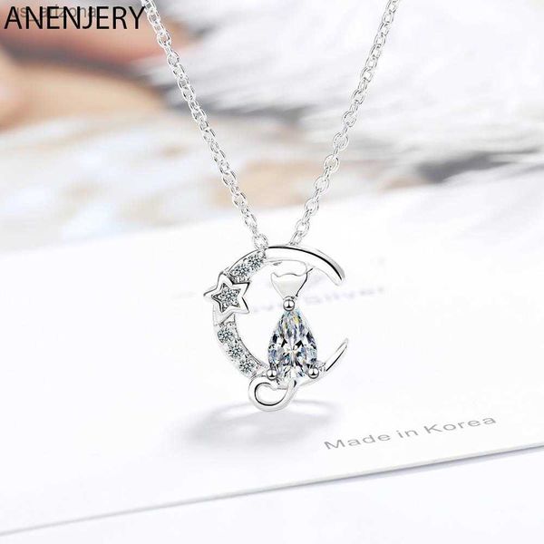 anenjery silver color cute moon star cat charm pendant necklace sparkling cubic zircon clavicle chain jewelry for women s-n521 l230620
anenjery silver color cute moon star cat charm pendant necklace sparkling cubic zircon clavicle chain jewelry for women s-n521 l230620