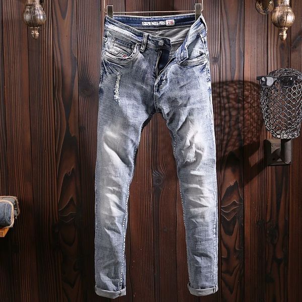 men's jeans italian style fashion men retro blue elastic slim fit ripped vintage trousers casual designer denim pants hombre p230809
men's jeans italian style fashion men retro blue elastic slim fit ripped vintage trousers casual designer denim pants hombre p230809
