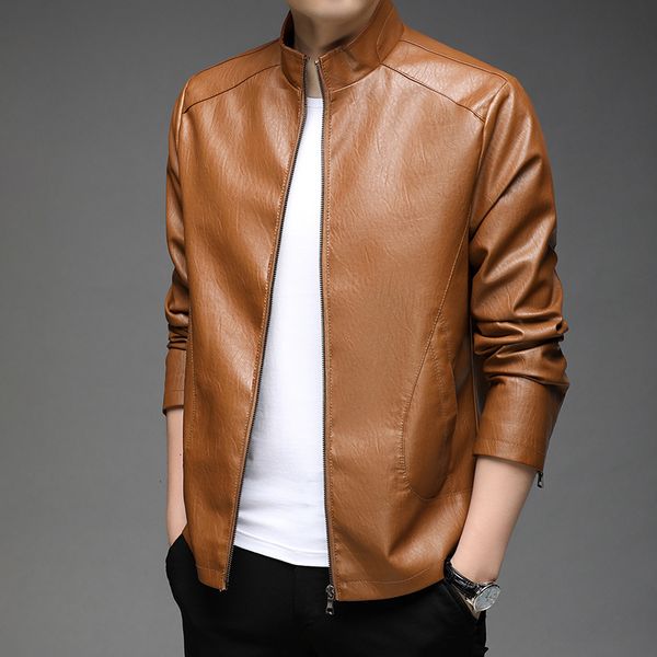 men's jackets classic grade autumn designer casual fashion coat faux pu leather jacket men moto coats mens clothing 230809, Black;brown
men's jackets classic grade autumn designer casual fashion coat faux pu leather jacket men moto coats mens clothing 230809, Black;brown