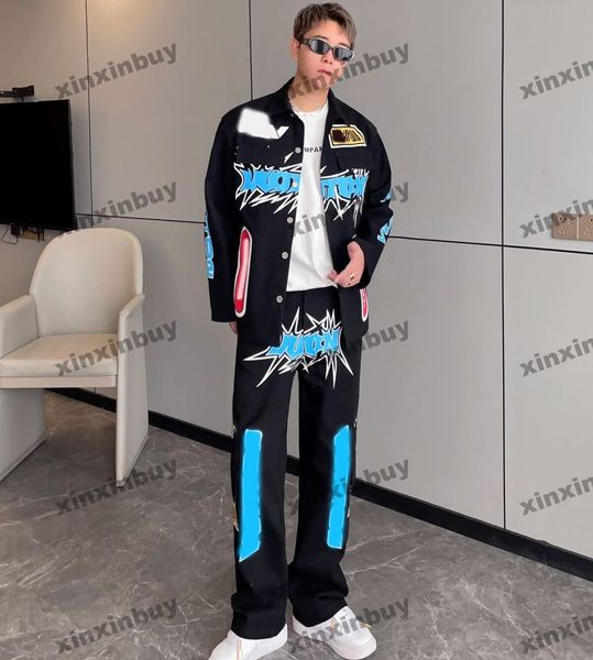 xinxinbuy men designer coat jacket graffiti printing letter patch denim sets long sleeve women blue red green white xs-2xl, Black;brown
xinxinbuy men designer coat jacket graffiti printing letter patch denim sets long sleeve women blue red green white xs-2xl, Black;brown