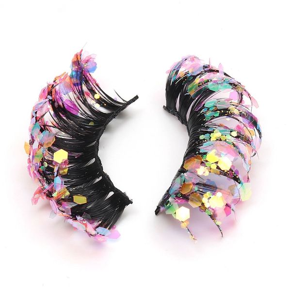 new dd curly fake eyelashes with color fluorescence sequins false lashes colorful eyelashes bulk dramatic stage makeup fake lash e474
new dd curly fake eyelashes with color fluorescence sequins false lashes colorful eyelashes bulk dramatic stage makeup fake lash e474