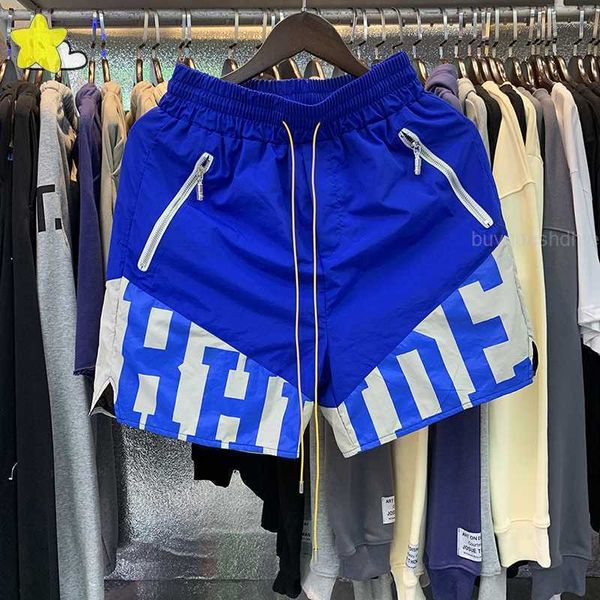 rhude shorts men women drawstring zipper pocket splice casual blue black green rhude breeches, White;black
rhude shorts men women drawstring zipper pocket splice casual blue black green rhude breeches, White;black