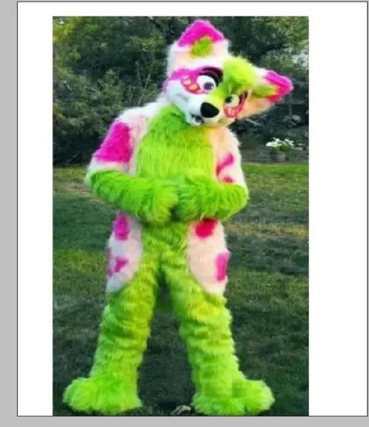 long fur fox green husky dog mascot costume suits size fursuit outfits christmas9248003, Red;yellow
long fur fox green husky dog mascot costume suits size fursuit outfits christmas9248003, Red;yellow