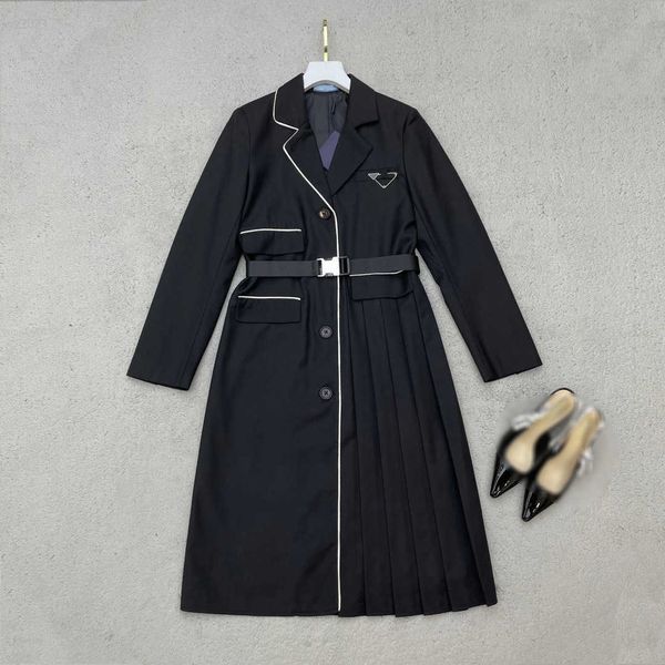 autumn long sleeved dress women designer clothing lapel dresses with belt size s-l girl vertical stitching skirt aug04, Black;gray
autumn long sleeved dress women designer clothing lapel dresses with belt size s-l girl vertical stitching skirt aug04, Black;gray
