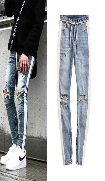 new streetwear hiphop personality men jeans side zipper ripped fashion male destroyed skinny denim pants x0621268d9192501, Blue
new streetwear hiphop personality men jeans side zipper ripped fashion male destroyed skinny denim pants x0621268d9192501, Blue