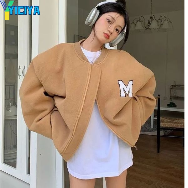 womens jackets yiciya jacket thicken coats khaki racing bomber women winter varsity embroidery baseball oversize jackets coat 230808, Black;brown
womens jackets yiciya jacket thicken coats khaki racing bomber women winter varsity embroidery baseball oversize jackets coat 230808, Black;brown