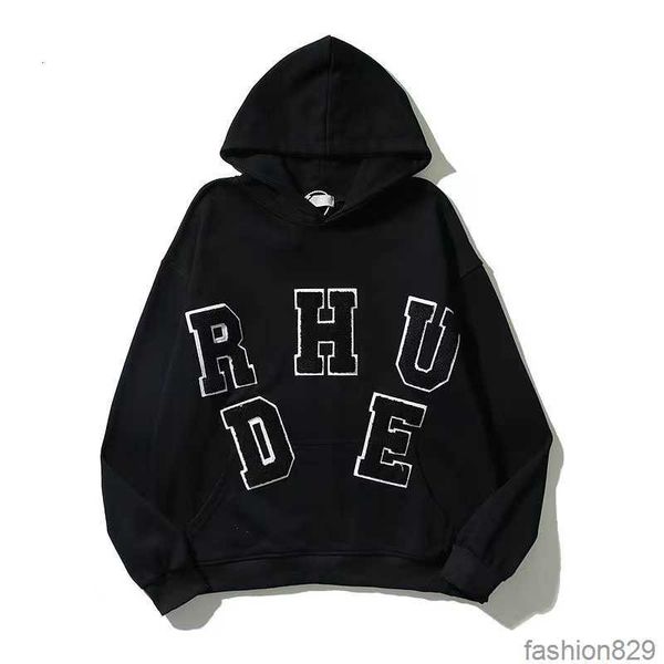 men's rhude hoodies monogrammed washcloth embroidered american high street blouse for men and women, Black
men's rhude hoodies monogrammed washcloth embroidered american high street blouse for men and women, Black