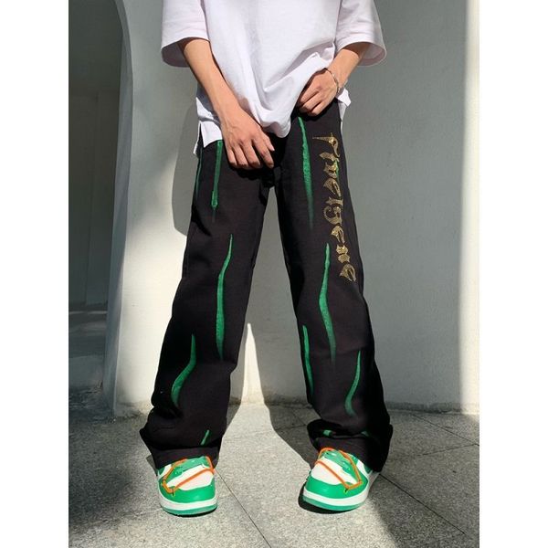 men's jeans hip hop vintage diamond letter high street men vibe style loose pants and women y2k men jeans 230809, Blue
men's jeans hip hop vintage diamond letter high street men vibe style loose pants and women y2k men jeans 230809, Blue