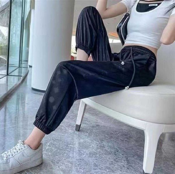 designer casual women's pants summer sweatpants luxury high-waisted comfortable breathable nine-quarter pants, Black;white
designer casual women's pants summer sweatpants luxury high-waisted comfortable breathable nine-quarter pants, Black;white