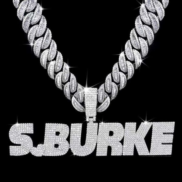 custom iced out personal design moissanite pendant bling hand setting sparkle name letter white gold necklace pendant, Silver
custom iced out personal design moissanite pendant bling hand setting sparkle name letter white gold necklace pendant, Silver