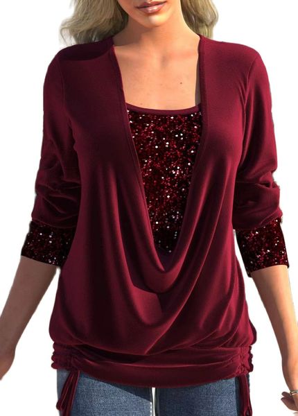 women's blouses shirts women's blouse spring and summer sequin shirt long-sleeved women's large drop-neck loose pleated fake, White
women's blouses shirts women's blouse spring and summer sequin shirt long-sleeved women's large drop-neck loose pleated fake, White
