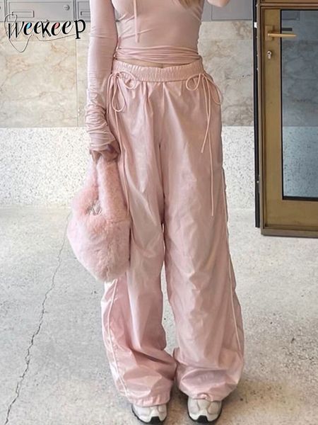 women's pants capris weekeep lace up pink cargo pants high waist y2k streetwear side stripe baggy sweatpants women straight casual pant, Black;white
women's pants capris weekeep lace up pink cargo pants high waist y2k streetwear side stripe baggy sweatpants women straight casual pant, Black;white