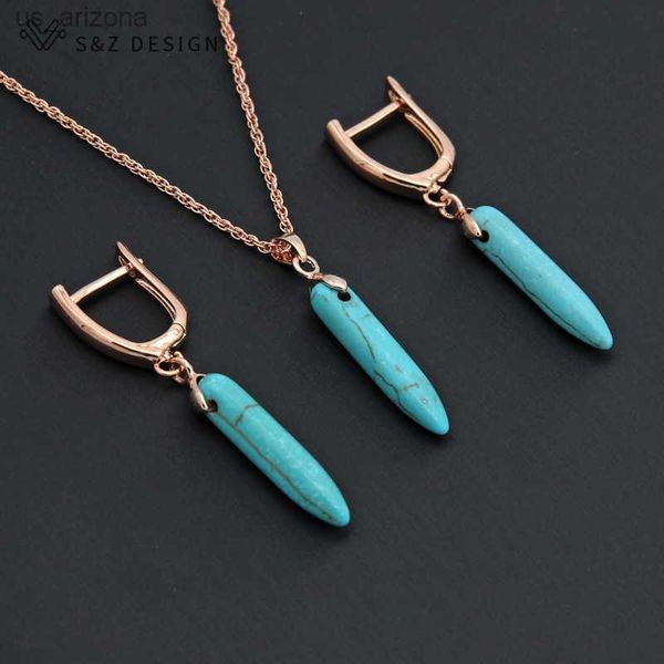 s z design new fashion vintage synthetic turquoises dangle earrings jewelry sets for women 585 rose gold color party necklace l230620, Silver
s z design new fashion vintage synthetic turquoises dangle earrings jewelry sets for women 585 rose gold color party necklace l230620, Silver