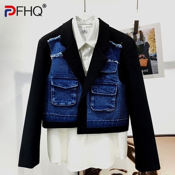 mens jackets pfhq autumn short denim splicing blazer long sleeve shoulder pad small suit handsome ins personality coat 21z1234 230808, Black;brown
mens jackets pfhq autumn short denim splicing blazer long sleeve shoulder pad small suit handsome ins personality coat 21z1234 230808, Black;brown