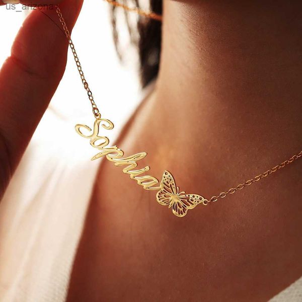 custom butterfly name necklaces for women waterproof stainless steel customized pendant chain personalized jewelry birthday gift l230620, Silver
custom butterfly name necklaces for women waterproof stainless steel customized pendant chain personalized jewelry birthday gift l230620, Silver